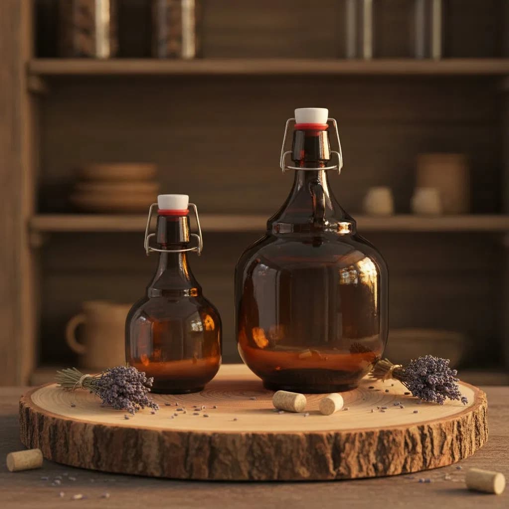 34oz 64oz Amber Glass Bottle Swing Top Home Brewing Beer Jar