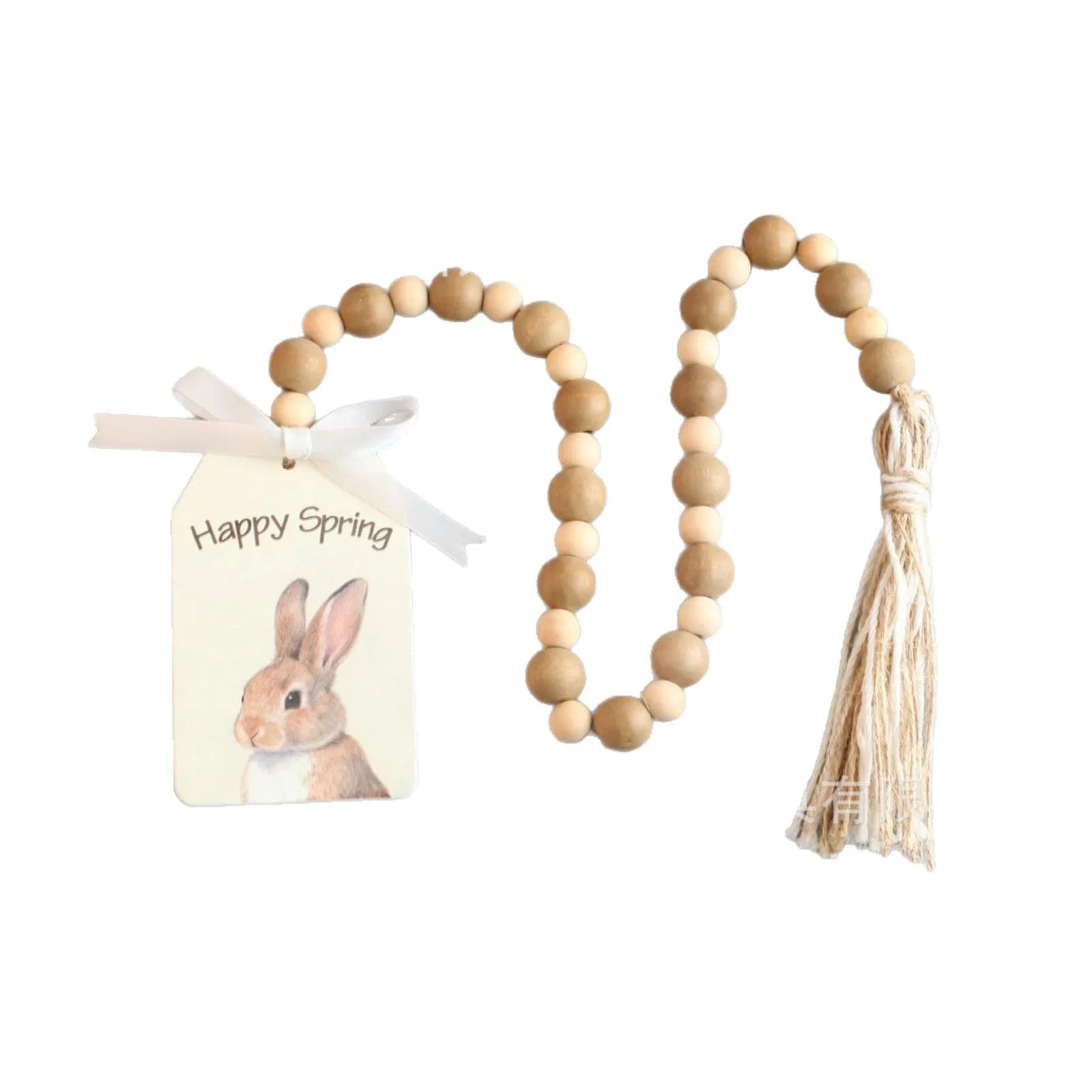 Easter Holiday Season Home Decoration Wooden Bead Garland