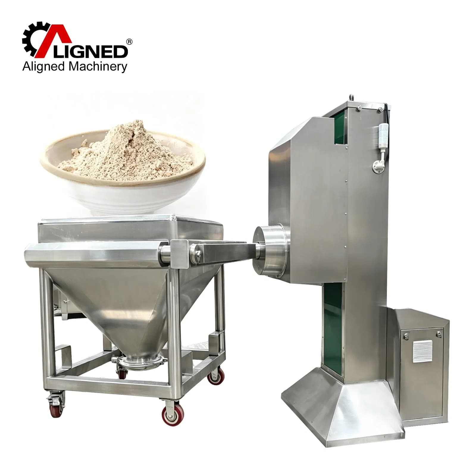 Precision Post Bin Blender with Integrated Container Mixing and Discharge Process