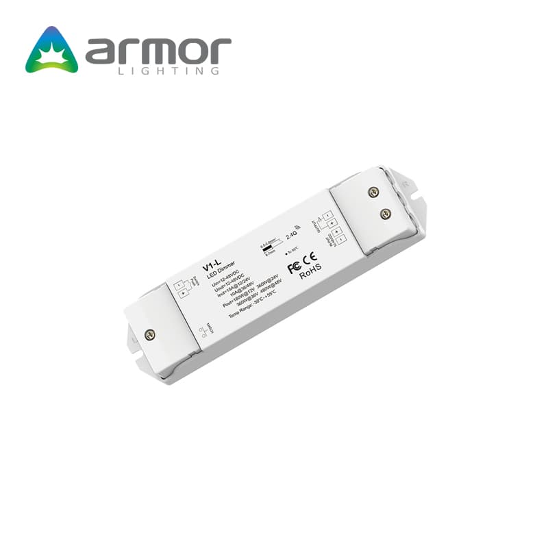 V1-L Smart Lighting Brightness LED Controller RF2.4G Wireless 1 Channel Single Color Dimmer Push Dim Remote Controller