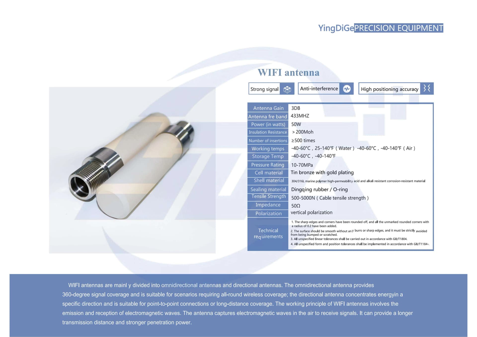 2. Waterproof LTE & GPS Combo Antenna for Underwater Rov/Auv Systems
