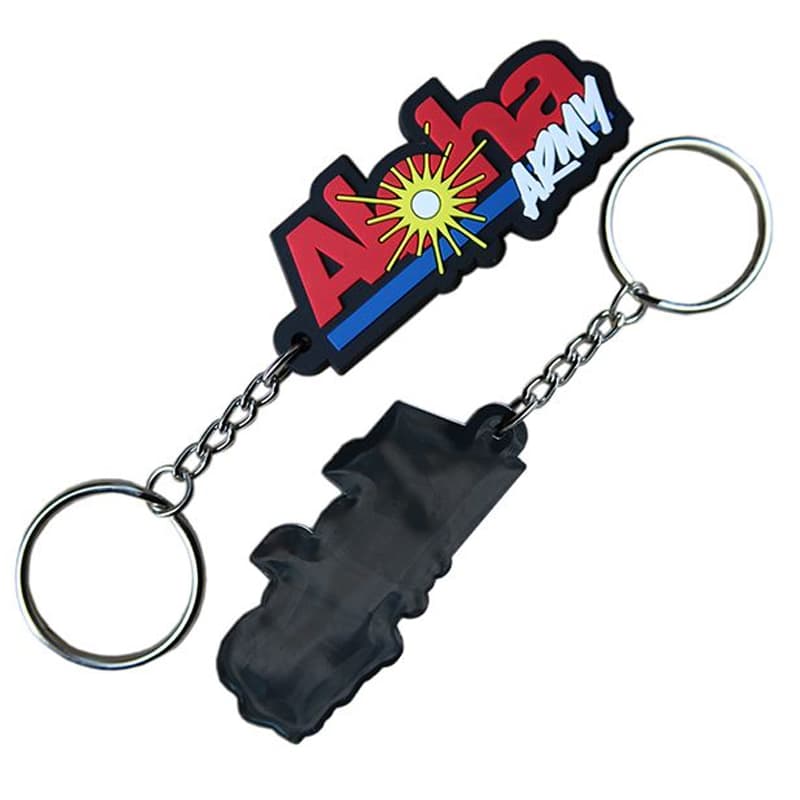 Custom Shaped and Designed with Your Logo Key Ring and Custom Made Rubber Keychains