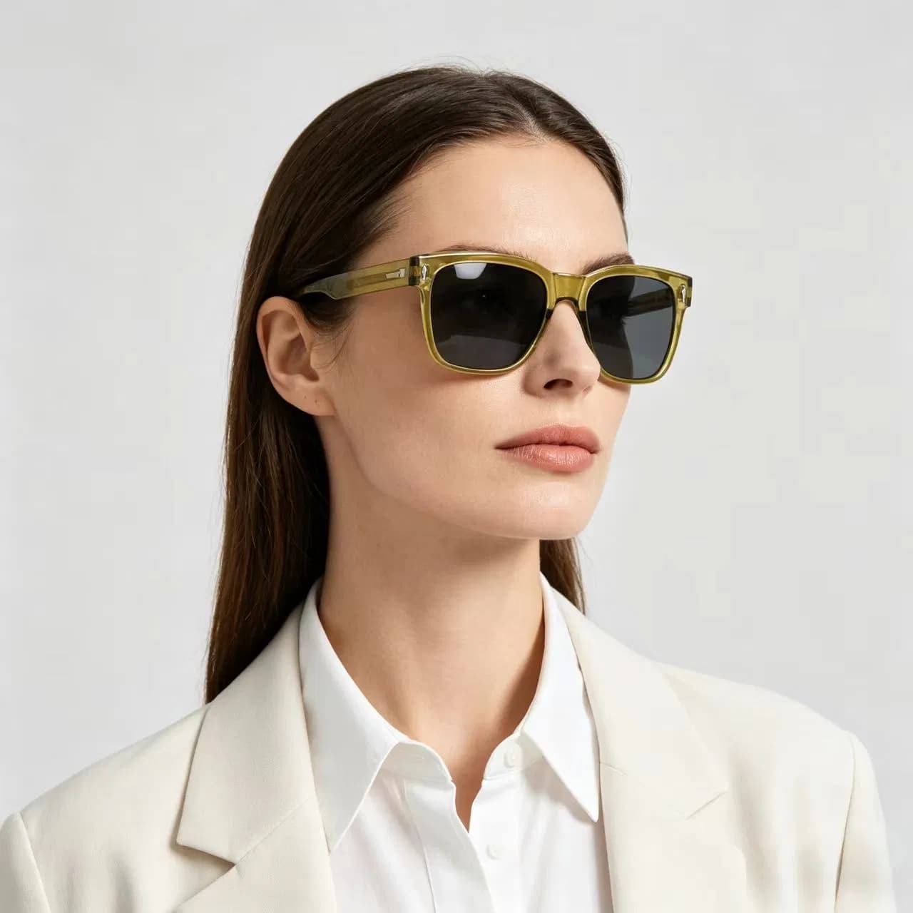 Premium Acetate Square Frame Sunglasses UV Protection Outdoor Fashion Eyewear