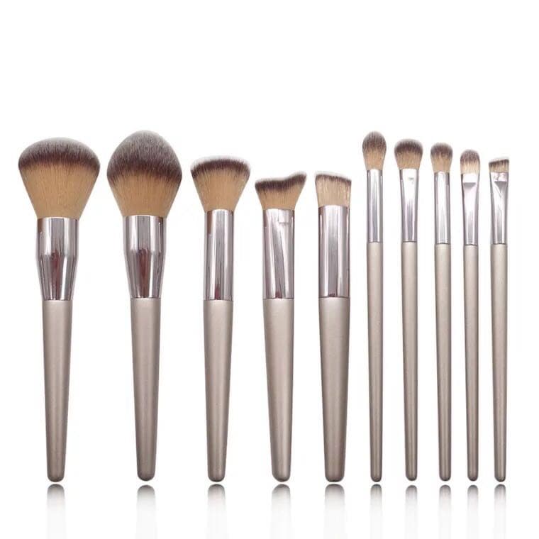 Luxury Champagne 10PCS Cosmetic Make Up Brush Set High Quality Makeup Brushes Set