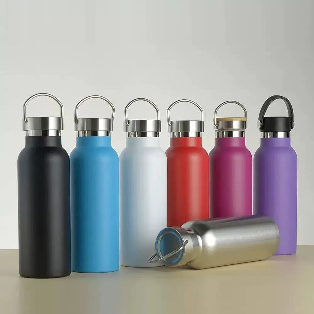350ml 500ml 600ml 16oz 750ml Travel Sports Gym Water Bottle Thermal Bottle with Handle Lids Insulated 304 Stainless Steel Bottle
