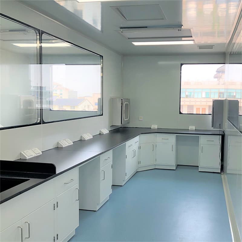 Wooden Biology Wall Bench with Epoxy Resin Coating for Laboratory