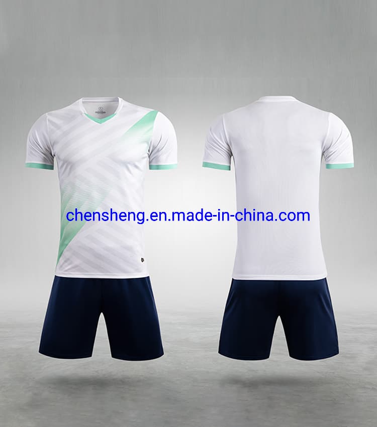 New Design Best White Jersey Football Soccer Wear Team Training Suit for Sports Shorts