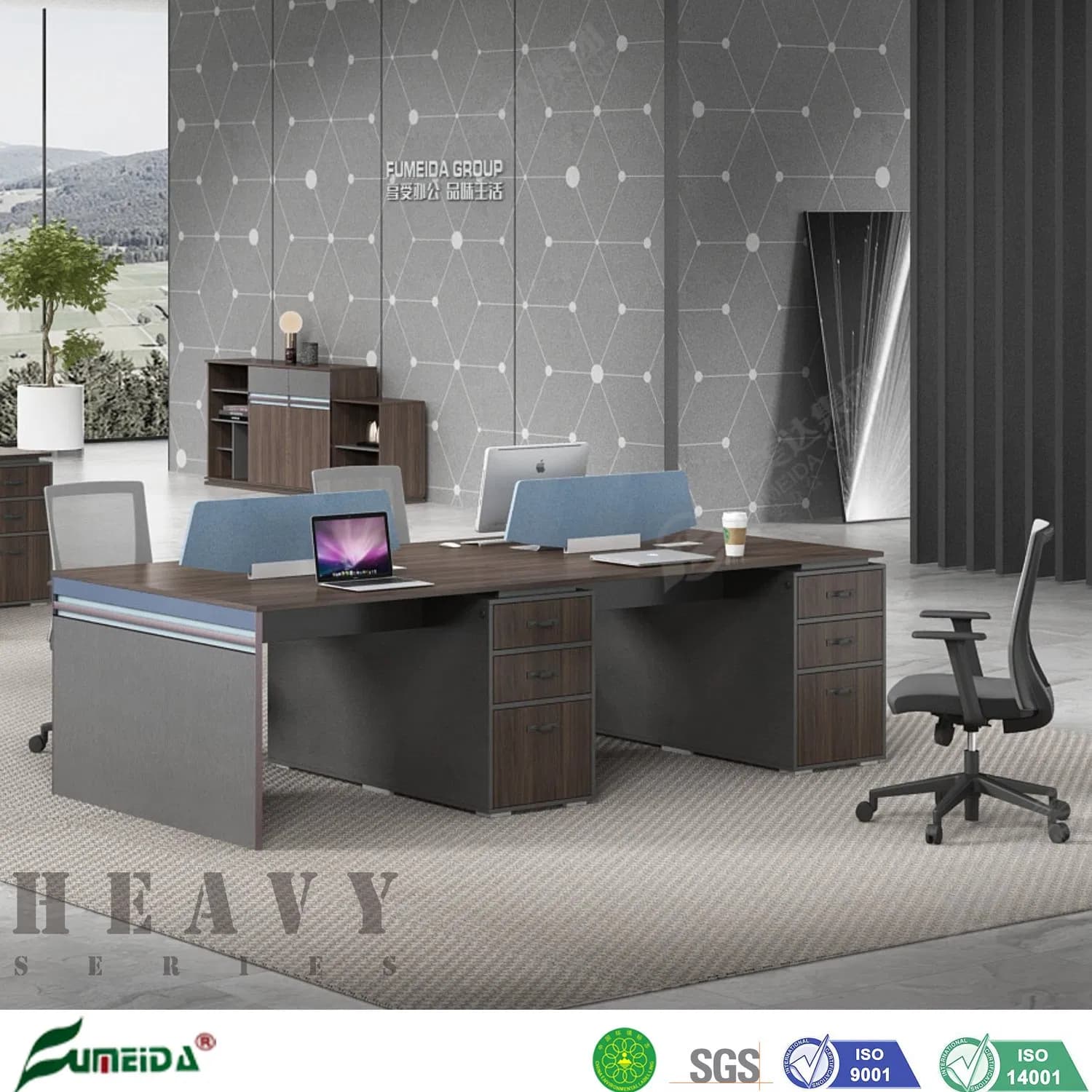 Simple Modern Compact Wooden Melamine Office Staff Computer Desk Office Partitions