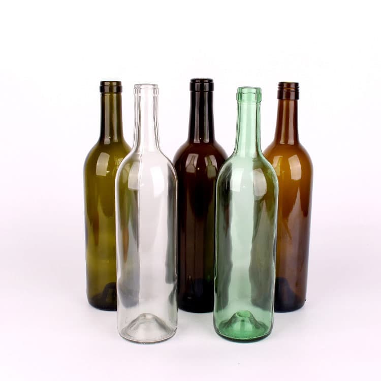 Free Sample 750ml Empty Clear Amber Green Glass Wine Bottles