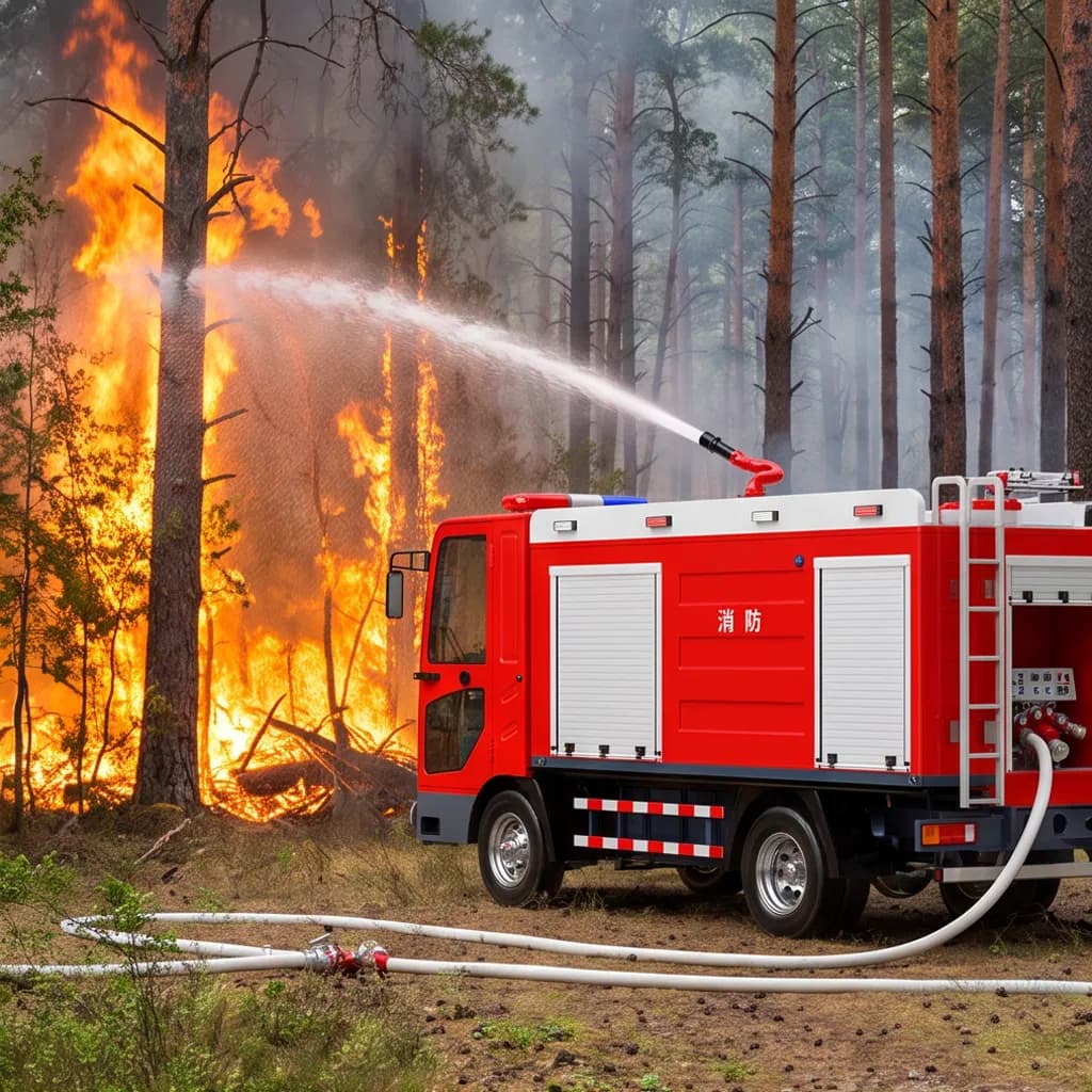Electric Fire Truck Equipped with 5500W Pump and 5 Shutter Doors