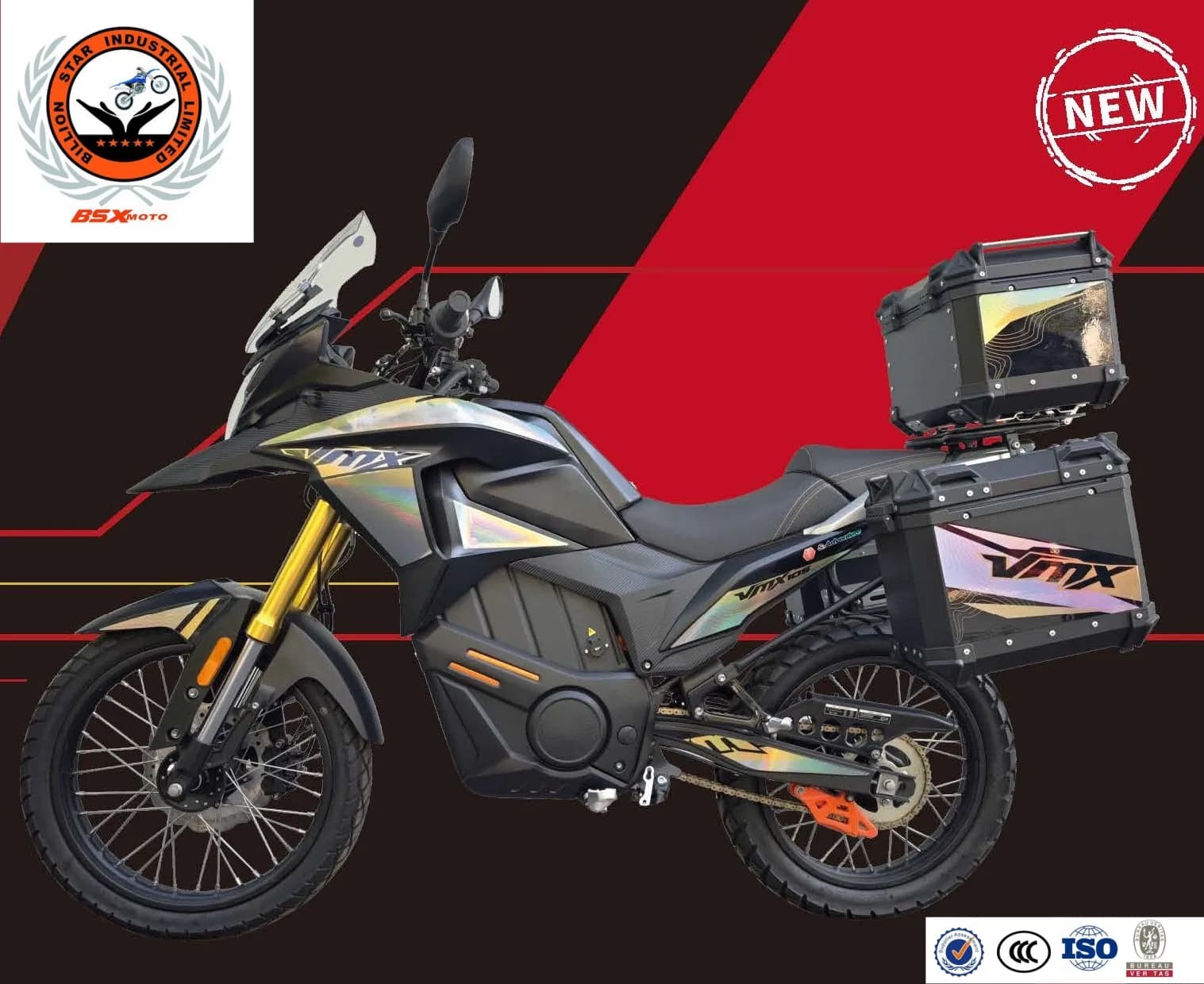 Lithium Battery Electric Cruise Motorcycle E-Dirt Bike off Road Powerful 72V Rated Power 4kw 420n. M Rang 100km