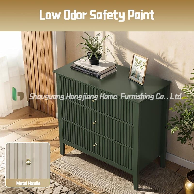Small Black French High-End Sensory Cabinet, Bedroom Storage Cabinet