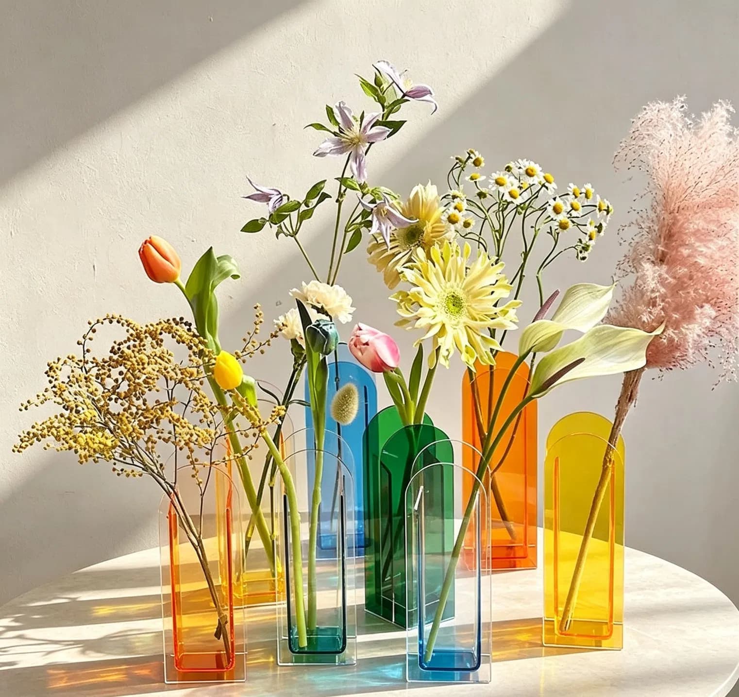 Custom Colorful Acrylic Book Shaped Flower Vase