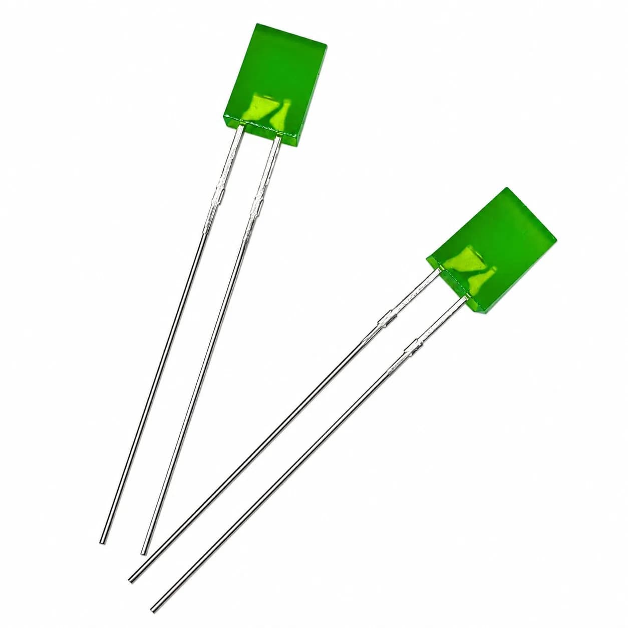 2×5×7mm Green DIP LED Diode Rectangular Through Hole Light Beads for Electronic Indicator