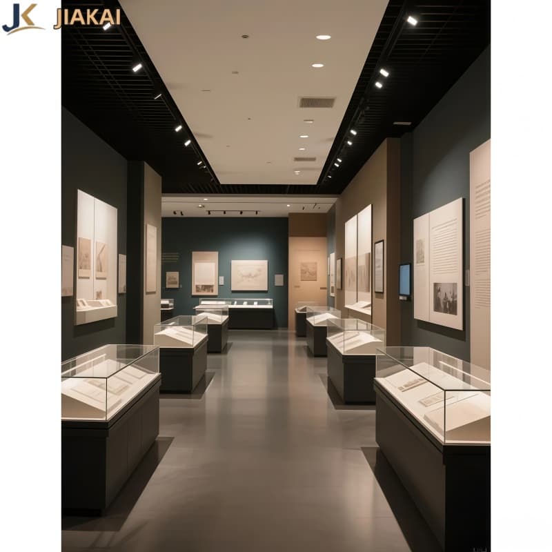 Best-Selling High-End Museum Display Showcase Featuring LED Lighting and Motorized Doors