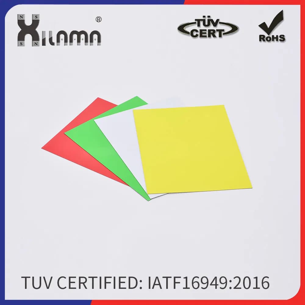 Colorful Rubber Magnet Self Adhesive Flexible Magnetic Sheet A4 Size