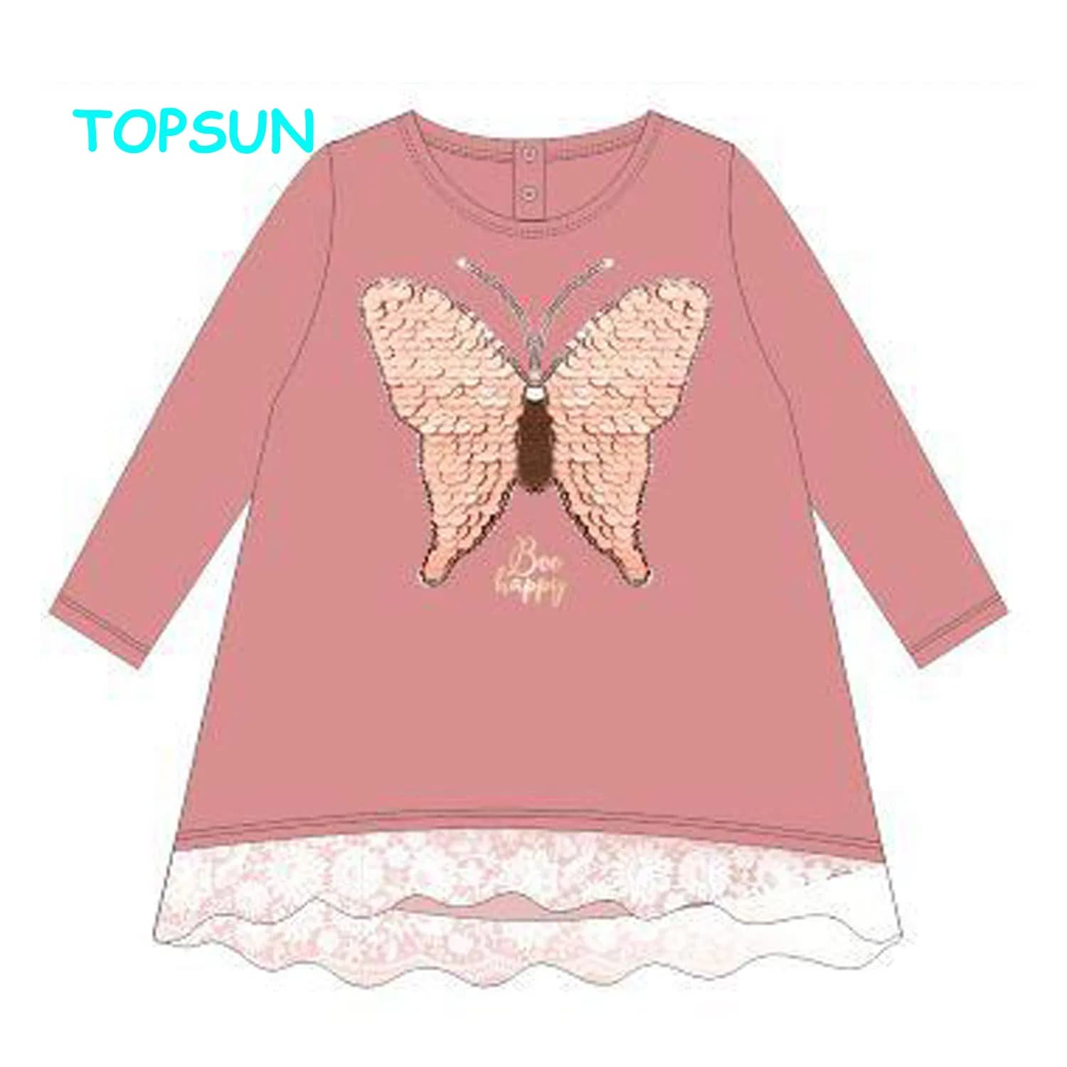 Kids Boutique Clothing 100%Cotton Long Sleeves Children Girl Dresses Custom Baby Girls Dresses