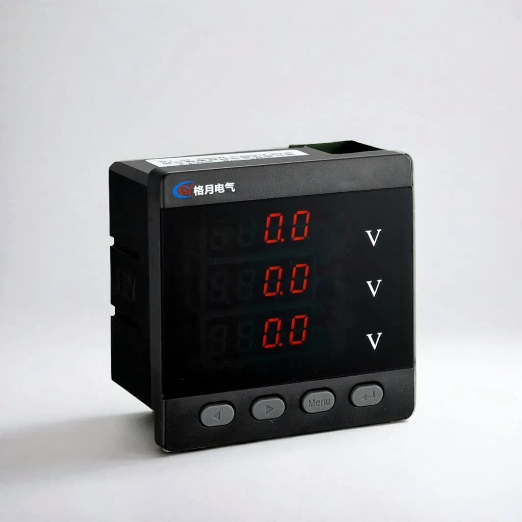 Geyue 80X80mm LED Voltmeter for AC DC Three Phase Monitoring