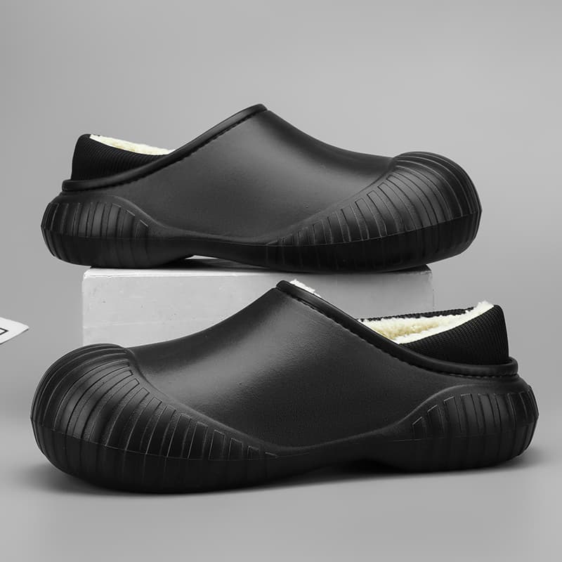 Winter Indoor Slippers Waterproof Warm Fur Lining House Men Slipper Shoes