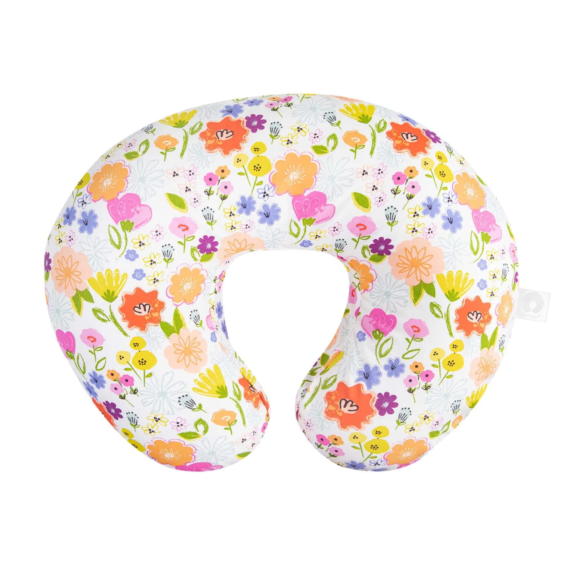 Nursing Pillow Original Support, Multicolor Spring Flowers, Ergonomic Nursing Essentials for Bottle and Breastfeeding, Firm Fiber Fill