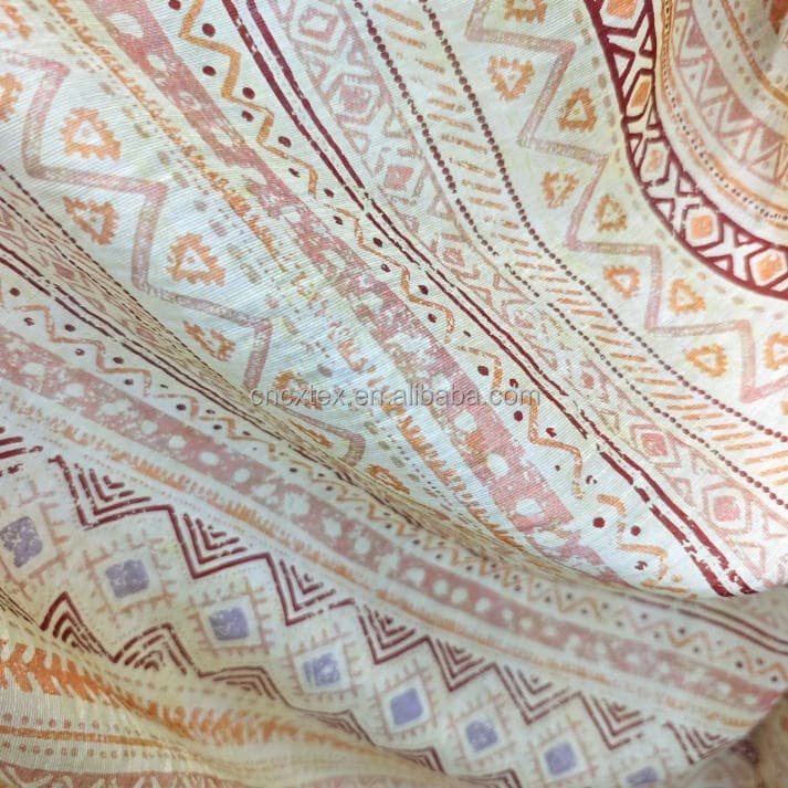 New Summer Printed Fabric Rayon Viscose Linen Fashion Dress Blouse Fabric Changxu Textile Elegant Style Fabric OEM&ODM
