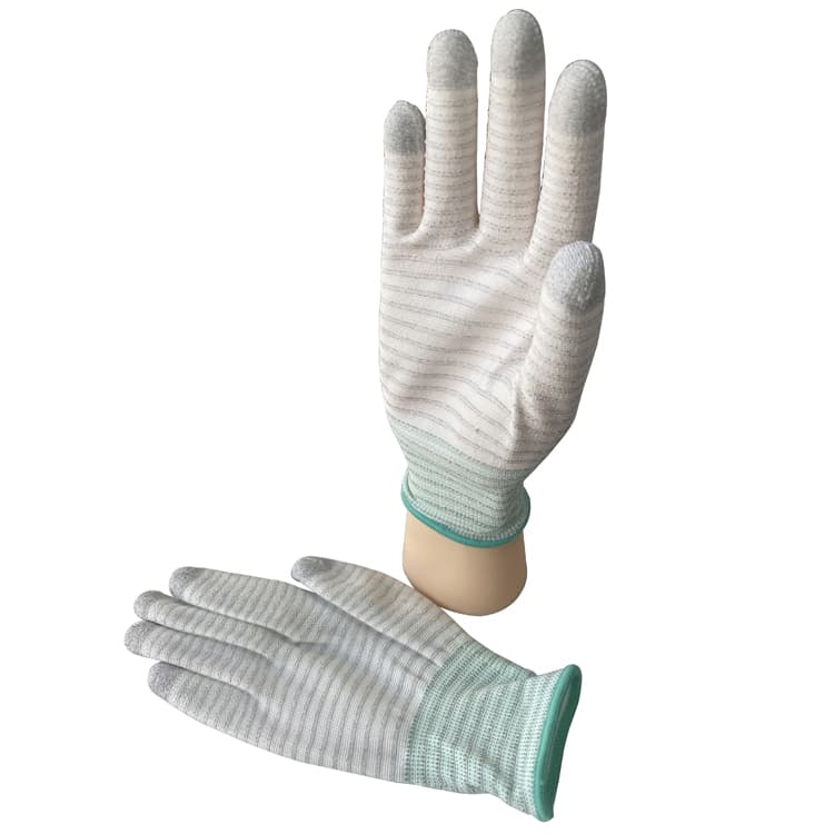 Economy Price Comfortable Factory Use Stripe Design ESD Antistatic Gloves