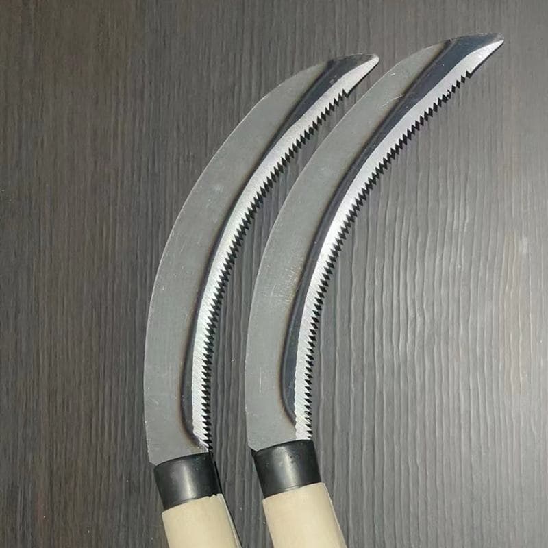 Agricultural Tools Steel Grass Tooth Garden Sickle with Wooden Handle