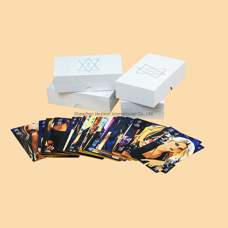 Customized Gold Gilting Collectible Holographic Party Card Games Printing with Top and Base Hard Box Packaging for Family Fun