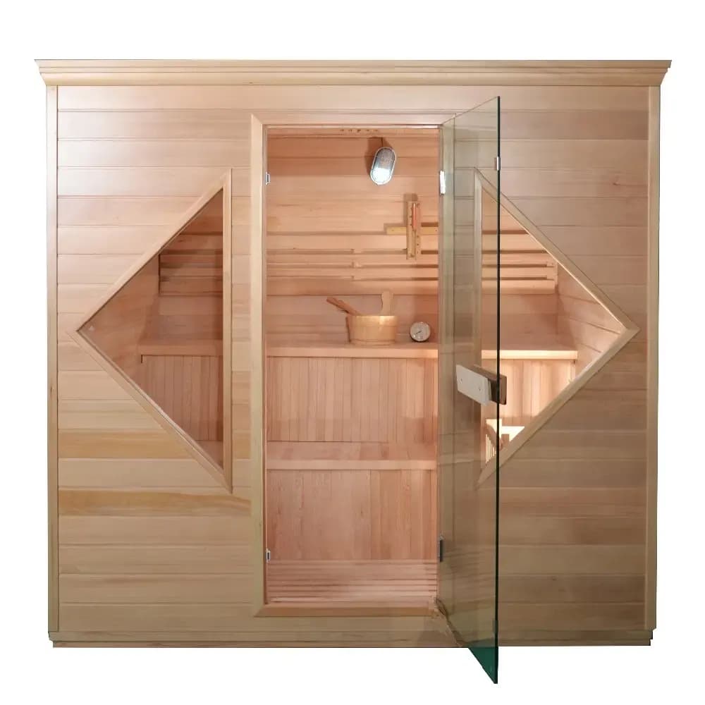 Solid Wood Improve Blood Circulation Indoor Steam Sauna for 3-6 Person