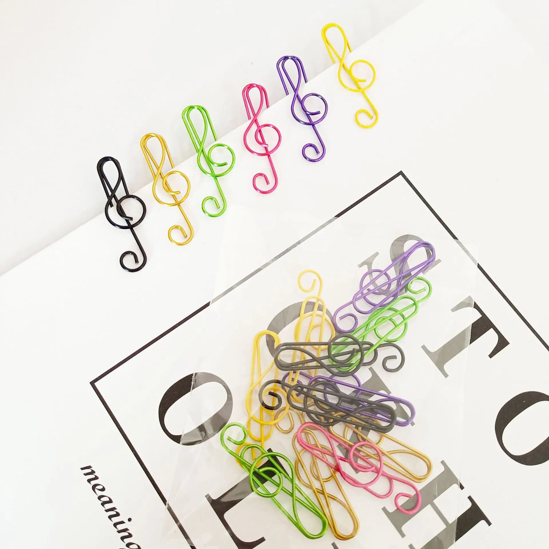 High Note Paper Clip Wrapped Plastic Line Cartoon Color Paper Clip Creative Irregular Paper Clip Bookmark Wholesale