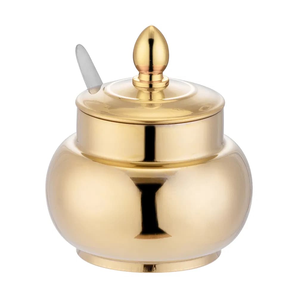 400ml Food Grade Spice Jar, Gold Mirror Polished Condiment Container with Lid