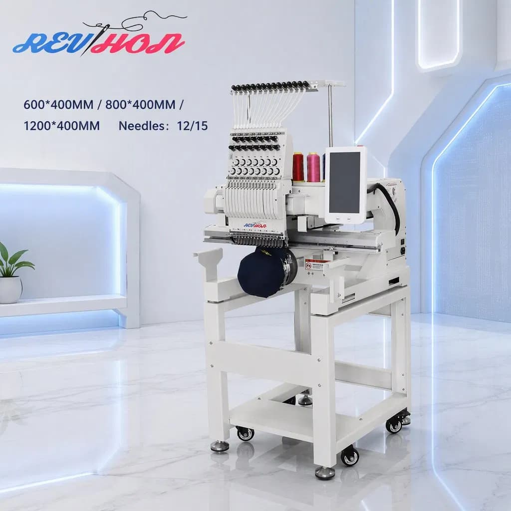 Computerized Single Head Embroidery Machine with 12/15 Needle Options for Caps