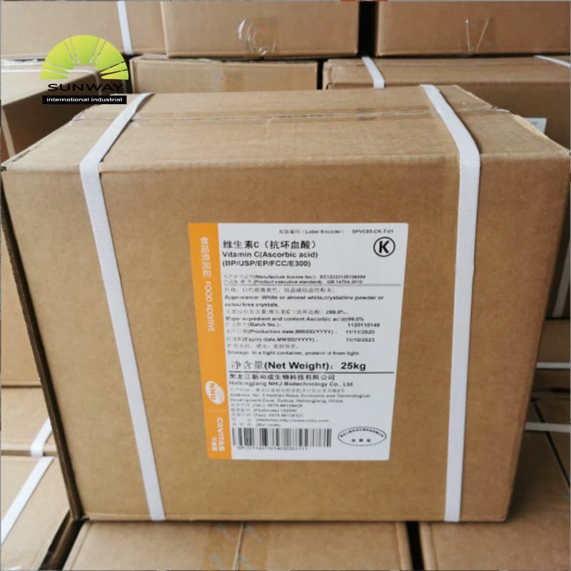 Sunway Wholesale Bulk CAS 50-81-7 99% Feed Grade Ascorbic Acid Vc Vitamin C Powder