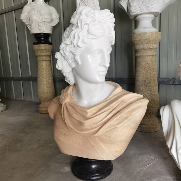 Hot Selling Customized Size Carved Marble Sculpture Bust Roman Statue Head