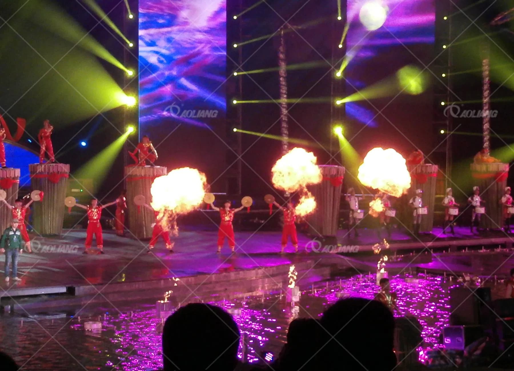 Fire Flame Water Fountain Fire Sphere Stage Effect Fountain