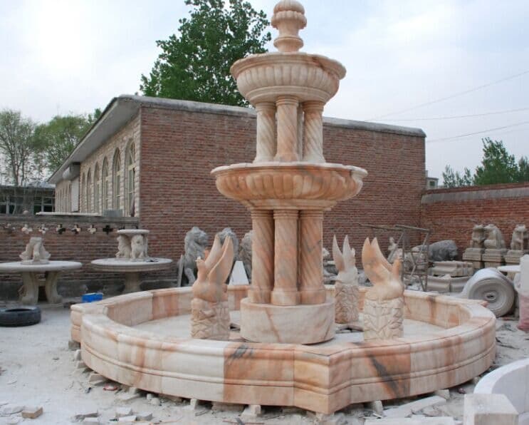 Customized Size Outdoor Park Decor Large Natural Stone Garden Water Fountain
