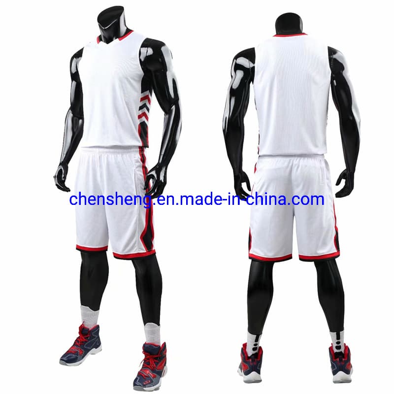 Latest Design Plain Basketball Jerseys Blank Mesh Reversible Basketball Uniform Set Sublimated Shorts Wear for Team
