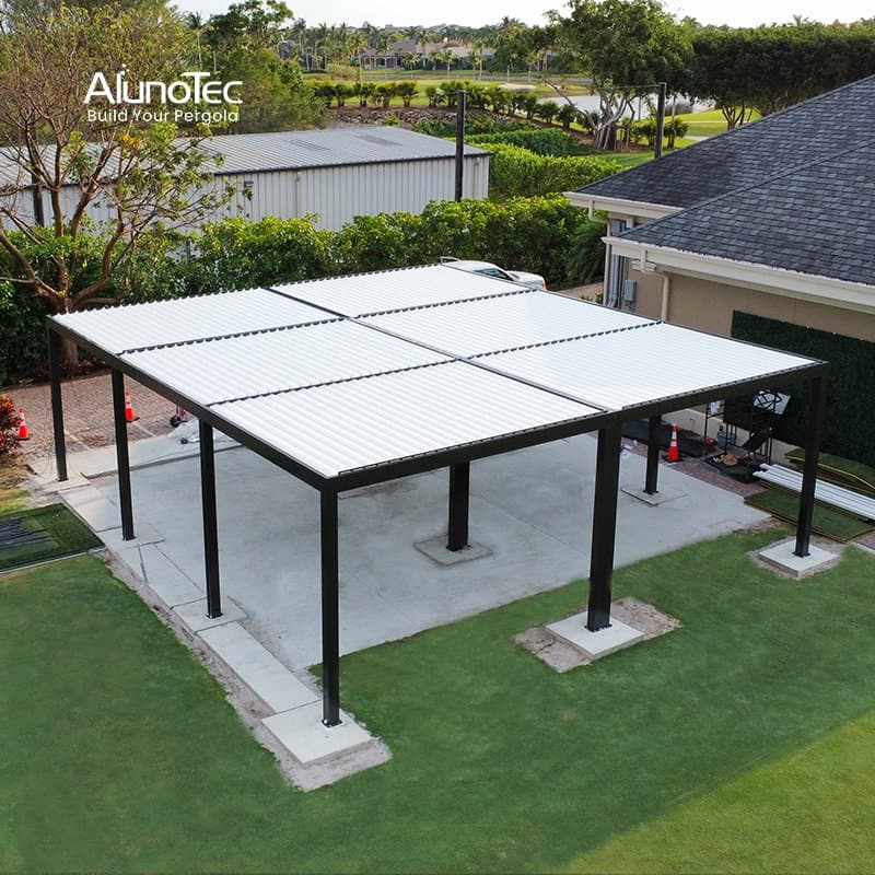 OEM/ODM Customized Outdoor Sun Shade Pavilion Motorized Waterproof Metal Frame Gazebo Garden Canopy Backyard Louvre Roof Aluminum Pergola
