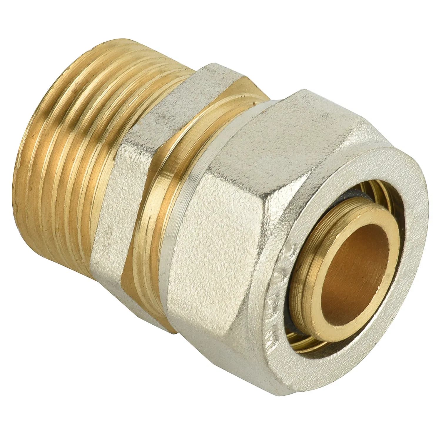 Straight Coupling Male Threaded Plumbing Screw Connector Socket Coupling Brass Compression Pipe Fitting for Underfloor Heating