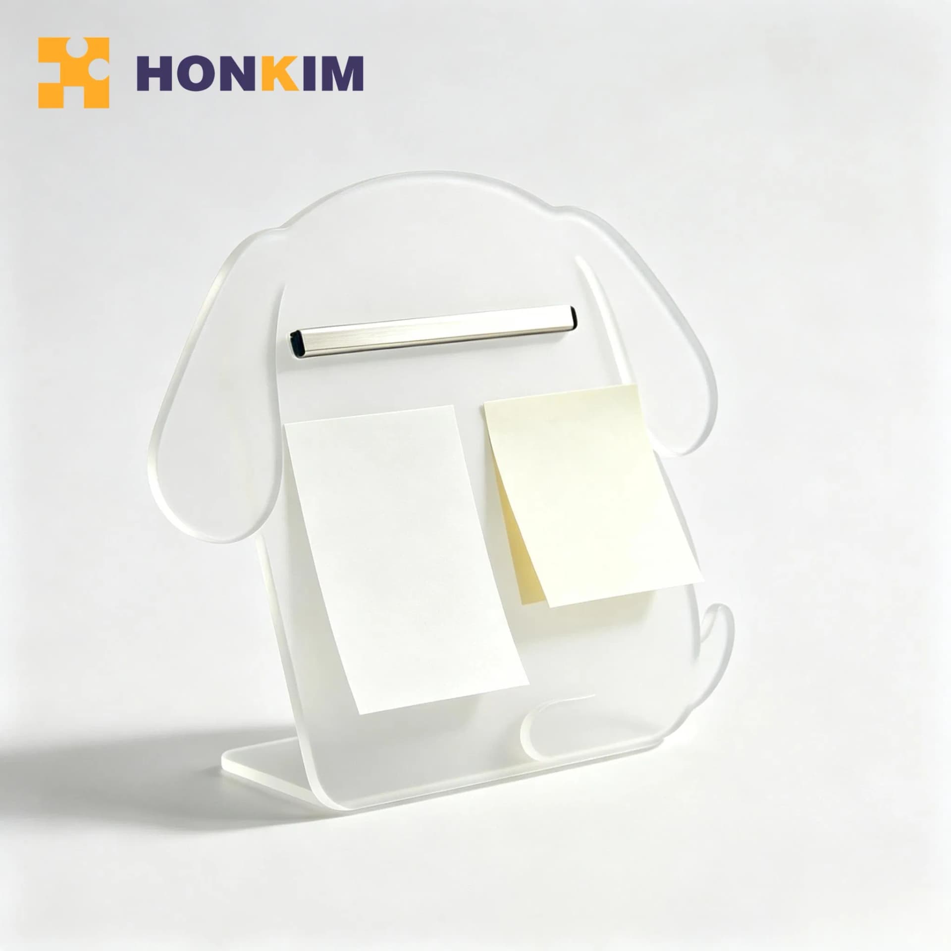 Frosted Clear Textured Acrylic Note Clip for Office Home School Desktop Use
