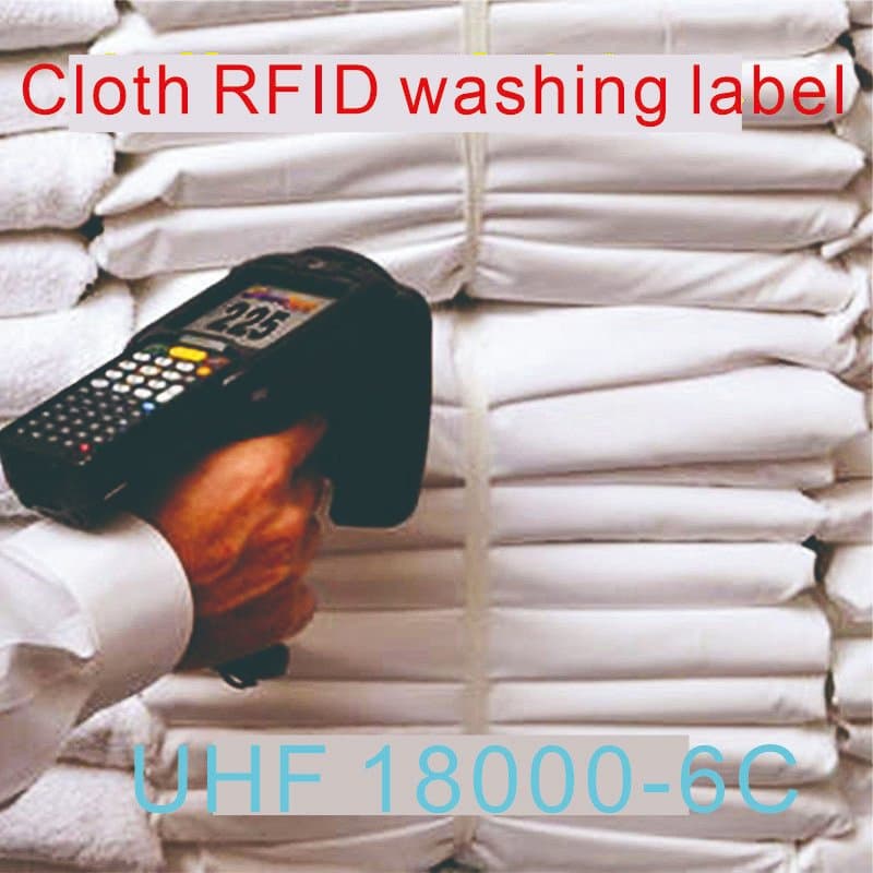 UHF 860-960MHz Ucode 8 RFID Washable Textile Laundry Tag Garment Labels 70*15*1.5 mm