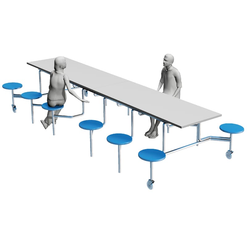 Folding Company Cafeteria/Canteen Dining Table and Chairs with Color Seats