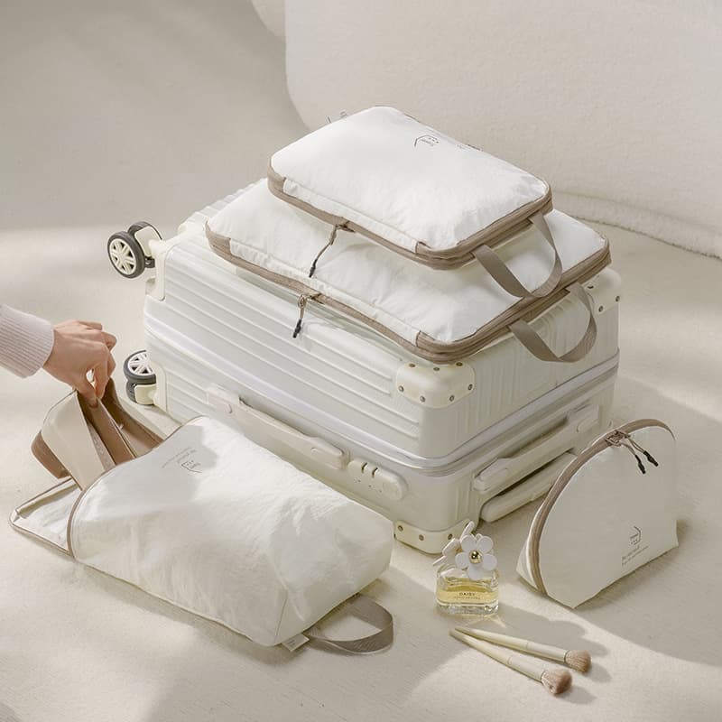 4 Set Compression Packing Cubes Compressible Expandable Packing Cubes Lightweight Luggage Organizer Bag for Travel Essentials