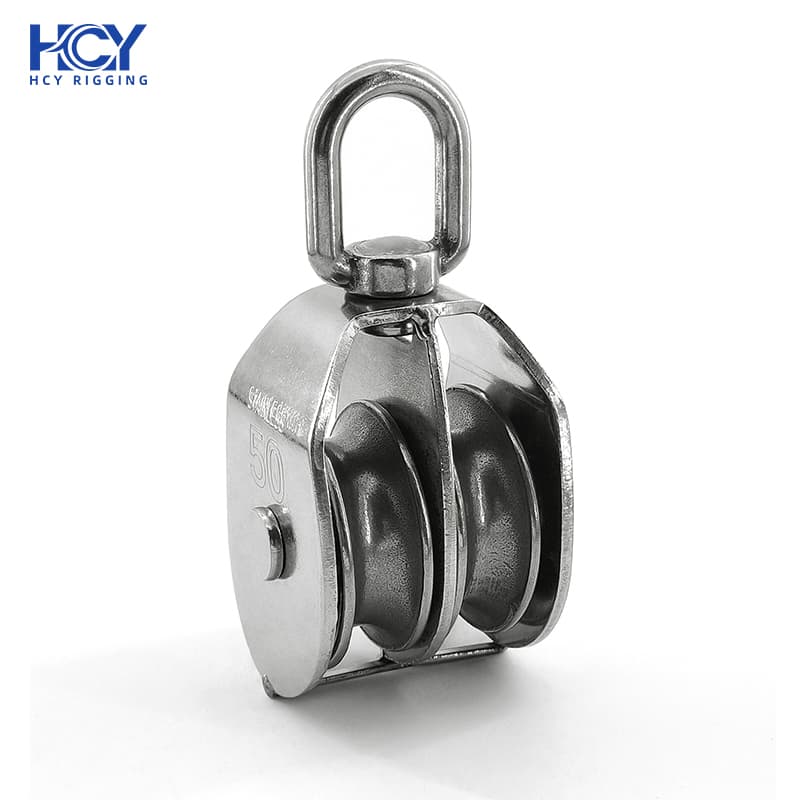 Double Sheave Wire Rope Pulley Twin Wheel Cable Pulley