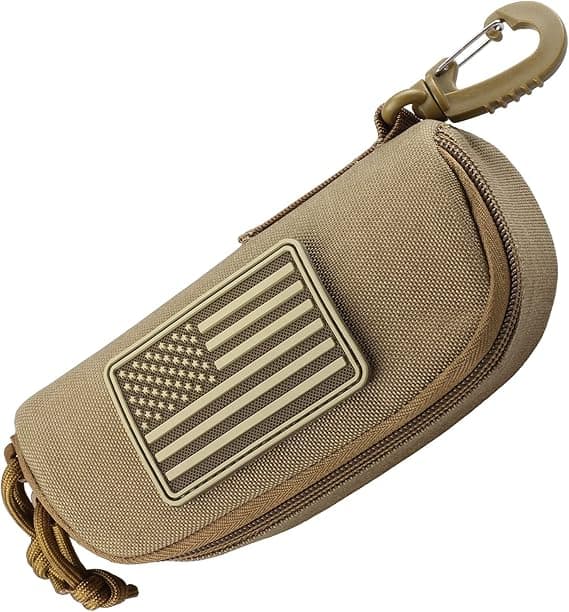 Molle Glasses Pouch Eyeglasses Hard Case Shockproof Sunglasses Carrying Case with Cleaning Cloth