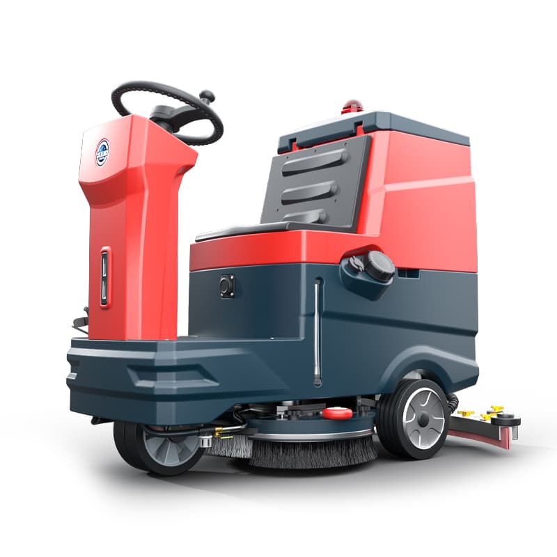 Powerful Battery-Powered Floor Scrubber for Cleaning Farms and Construction