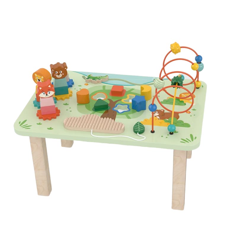 Interactive Wooden Activity Table Toy for Kids' Playtime Fun