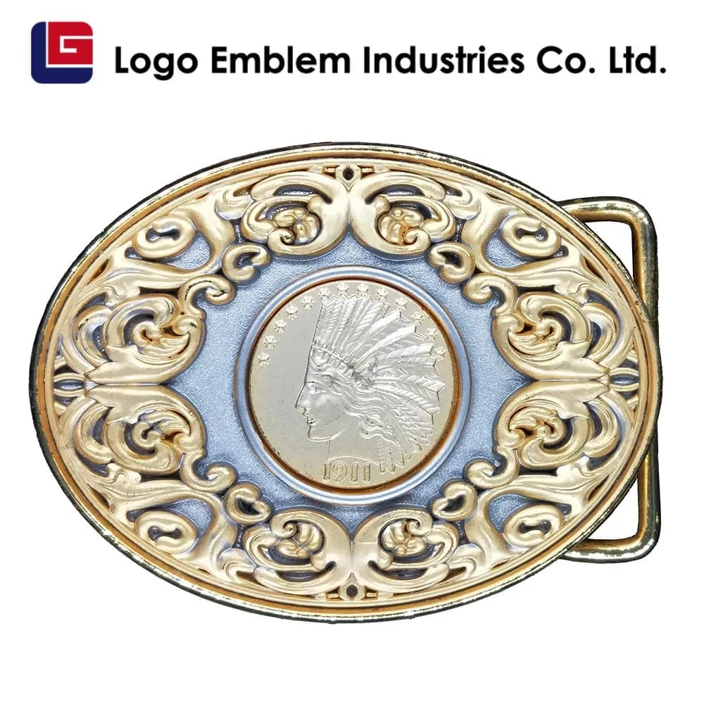 Men′ S Alloy Logo Emblem or OEM 1PC/Poly Bag Belt Buckle