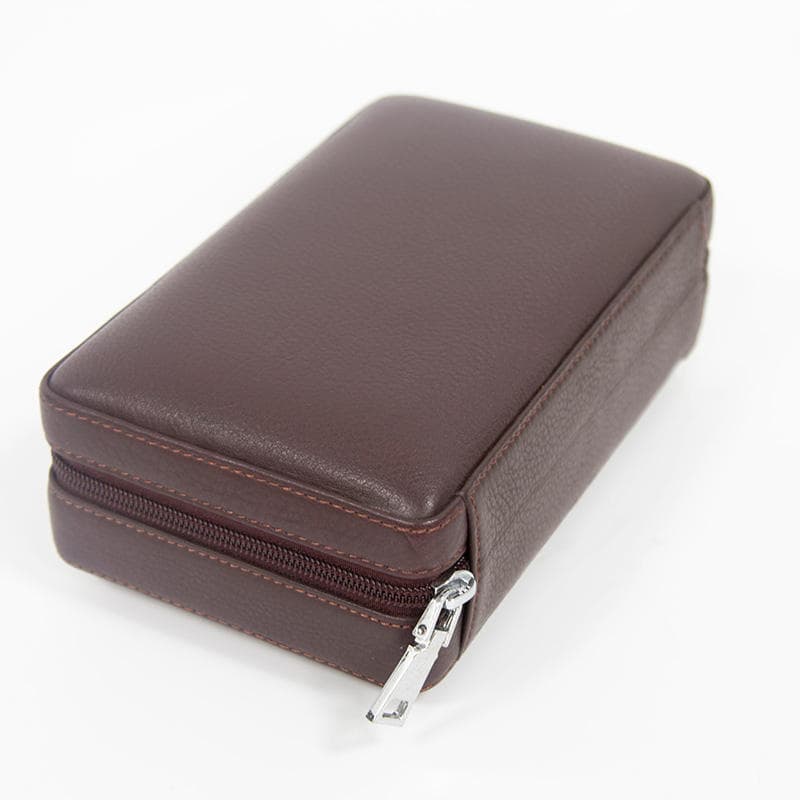 Modern Custom Wholesale Brown Leather Portable Pocket Cigar Storage Box