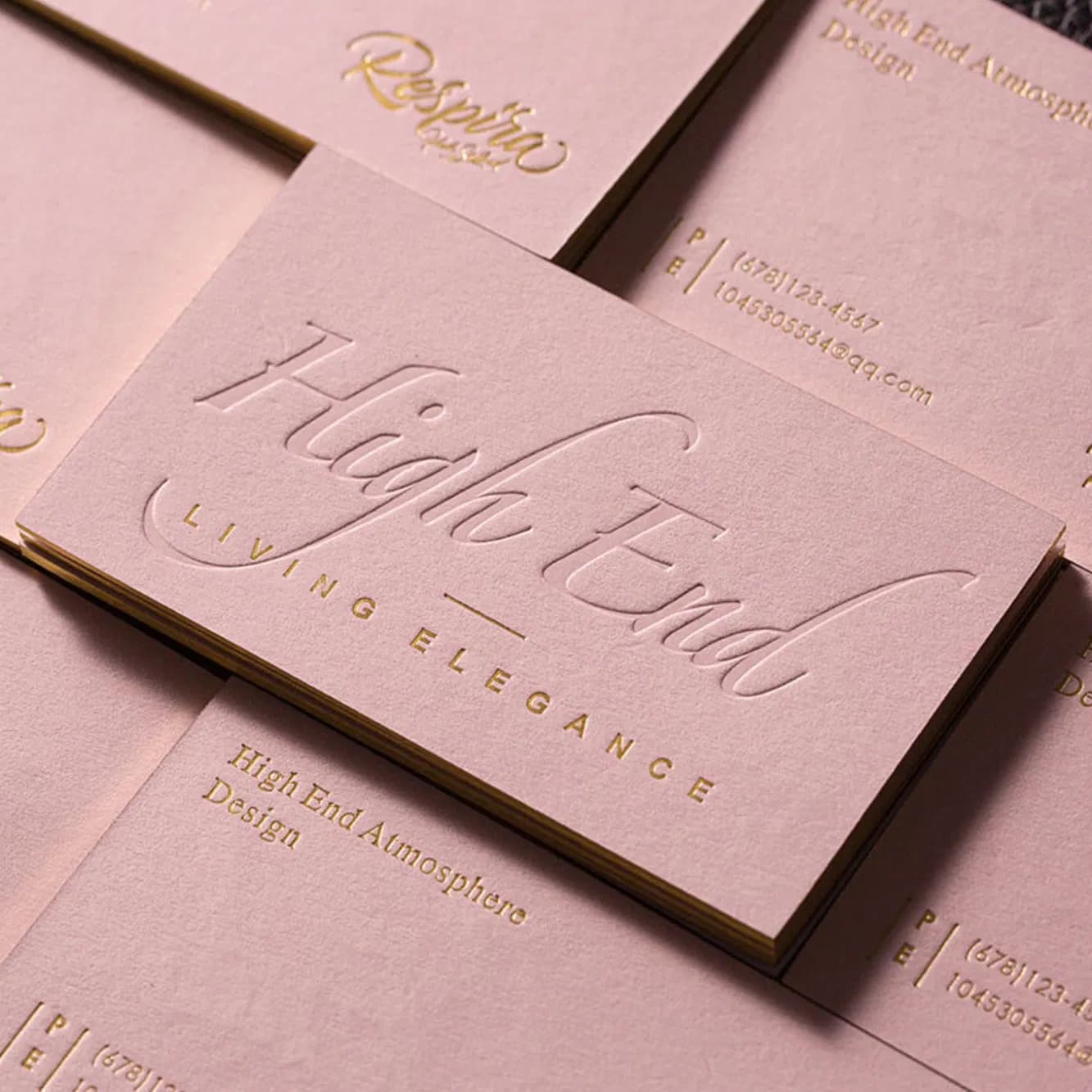 Customized Elegant Pink Fancy Paper Hot Stamping Gold Foil Greeting Card for Birthday Invitation